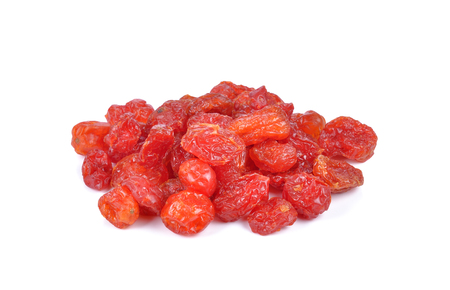 Sun-dried l tomatoes on white backgroundの写真素材