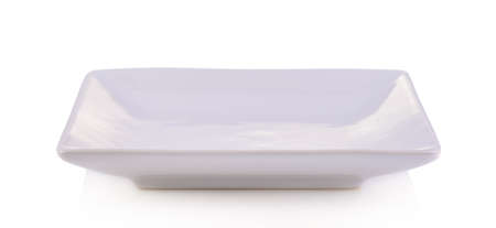 square plate isolated on white  backgroundの写真素材