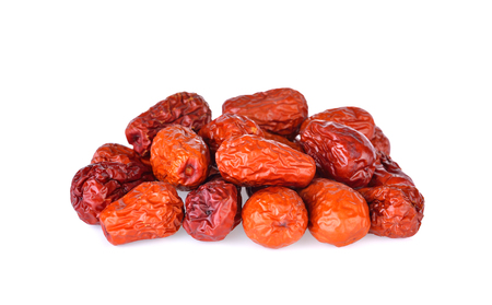 red date,chinese jujube on white backgroundの写真素材