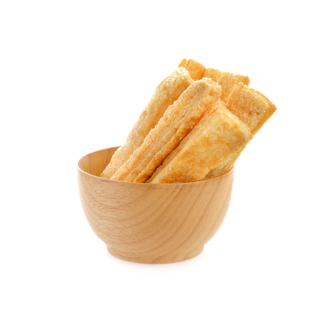 Crispy pie stick on white backgroundの写真素材