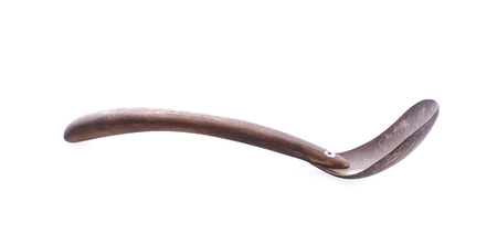 Wooden spoon on white backgroundの写真素材