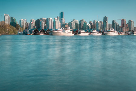 VANCOUVER - MAY 06 2019: Downtown Vancouver Canada. View of Downtown Vancouver from Stanley parkのeditorial素材