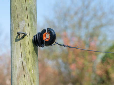 Powerfields Screw-In Ring Insulator, Old wooden fence, this is a detail of quick and easy fence to...