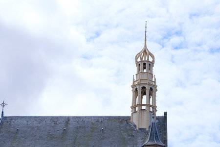 The Hague, The Netherlands - May 15 2020. A view of a church tower on the centre of The Hague, Netherlandsのeditorial素材