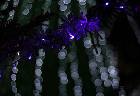 Blurred background Bokeh for Christmas, New Year, holiday .