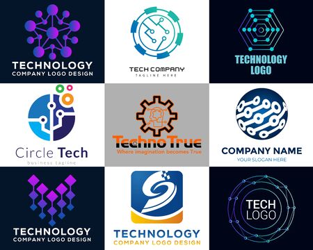 Modern technology logo design template vector fileのイラスト素材