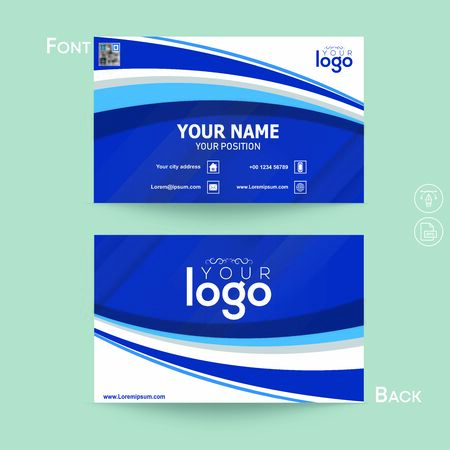 Blue technology business card templateのイラスト素材