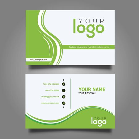 Green modern creative business card templateのイラスト素材