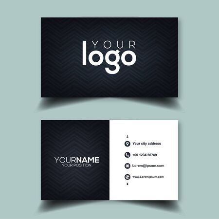 Simple black business card templateのイラスト素材