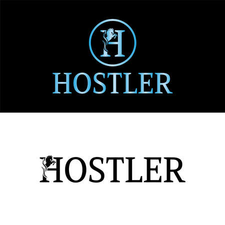 Horse Initial H Vector Logo Design. Horse Logo Templateのイラスト素材