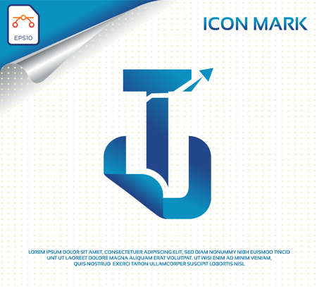 Creative letter t modern digital travel logoのイラスト素材