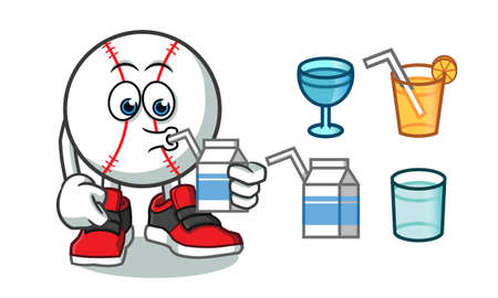 baseball drink mascot vector cartoon illustrationのイラスト素材