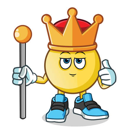 emoticon king mascot vector cartoon illustrationのイラスト素材