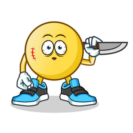 killer emoticon mascot vector cartoon illustrationのイラスト素材