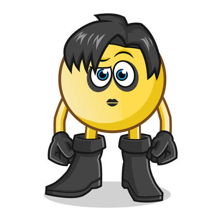 emoticon emo mascot vector cartoon illustrationのイラスト素材