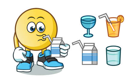 emoticon drink mascot vector cartoon illustrationのイラスト素材