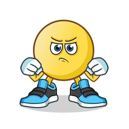 emoticon fight mascot vector cartoon illustrationのイラスト素材