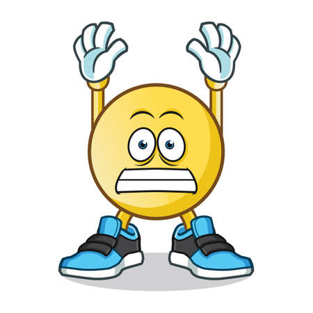 emoticon surrender mascot vector cartoon illustrationのイラスト素材