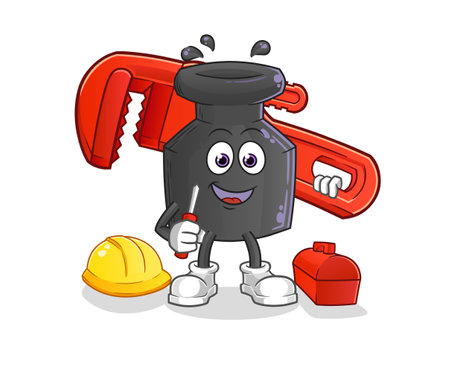 the ink plumber cartoon. cartoon mascot vectorのイラスト素材