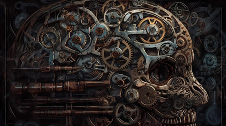 a brain with gears inside, representing the idea
. generative AIの素材