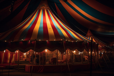 A colorful, striped circus tent.jpg
. generative AIの素材