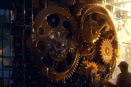 A close-up of a mechanical gear
. generative AIの素材