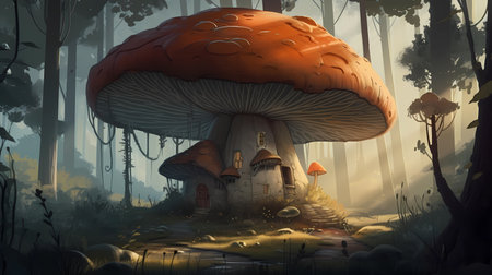 A giant mushroom house
. generative AIの素材