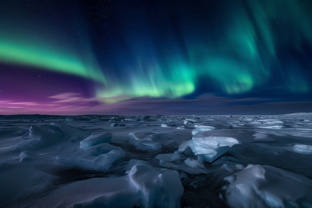 A frozen tundra with a polar aurora
. generative AIの素材