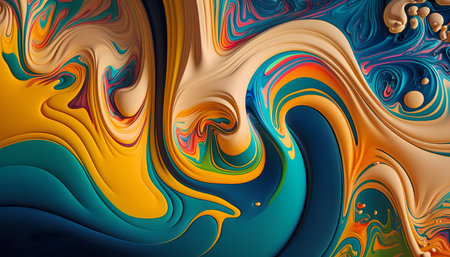 A fluid texture with swirling, colorful shapes.
. generative AIの素材