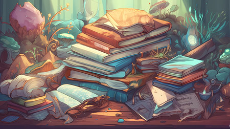 A pile of books, symbolizing knowledge
. generative AIの素材