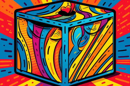 A retro-inspired, pop art jack-in-the-box
. generative AIの素材