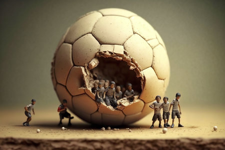 A soccer ball. with miniature athletes, abstract style.jpg
. generative AIの素材