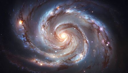 A spiral galaxy with a bright and glowing core
. generative AIの素材