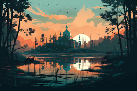 A serene and peaceful Ramadhan art
. generative AIの素材