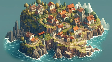 charming villages. Isometric style
. generative AIの素材