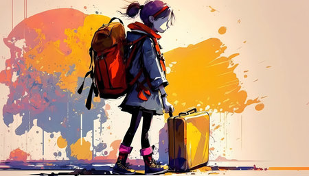 children with backpack colorful background
. generative AIの素材