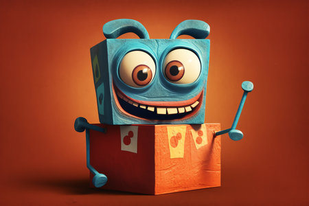 cartoon-style jack-in-the-box with big eyes
. generative AIの素材