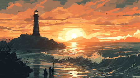 sunrise over the ocean
. generative AIの素材