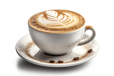 A frothy cappuccino, isolated object
. generative AIの素材