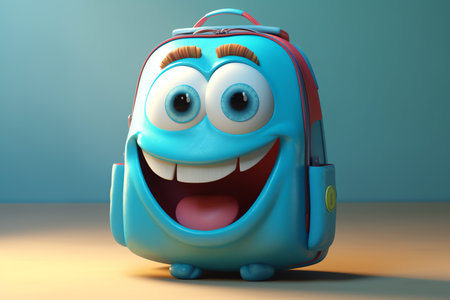 happy backpack character, with a joyful face
. generative AIの素材