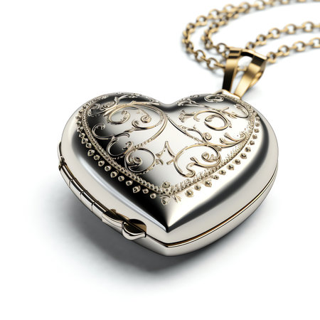 A heart-shaped locket, isolated on a white
. generative AIの素材