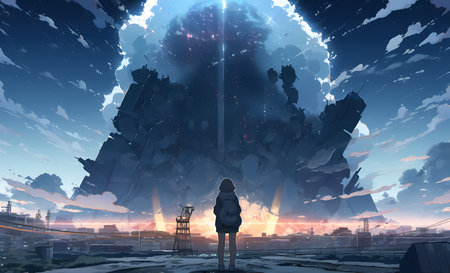 looking at a massive asteroid approaching the earth.jpg
. generative AIの素材