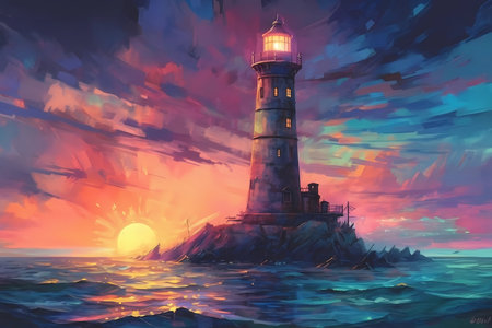 lighthouse tower, in the style of nightcore, bright backgrounds
. generative AIの素材