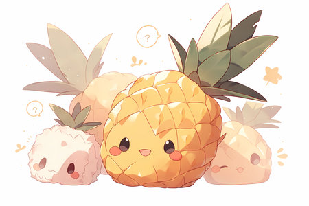 A pineapple with a goofy cute face
. generative AIの素材