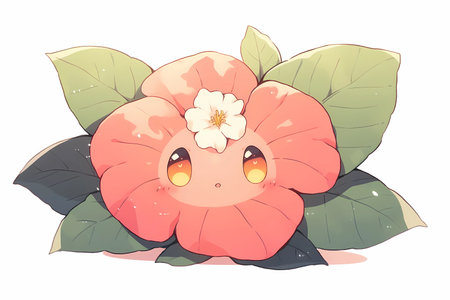 A cute face of a hibiscus, anime style
. generative AIの素材