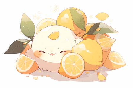 A lemon with an excited cute face
. generative AIの素材