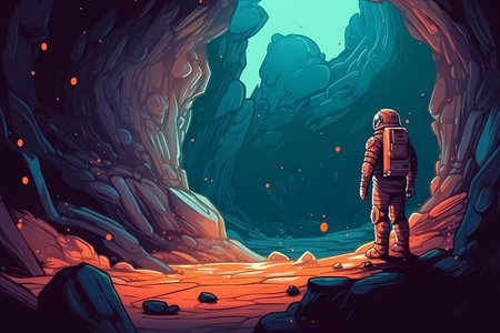 mysterious cave on a distant planet
. generative AIの素材