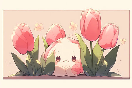 A cute face of a tulip fairy
. generative AIの素材