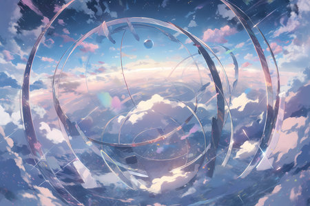 atmosphere of swirling pastel cloudsの素材