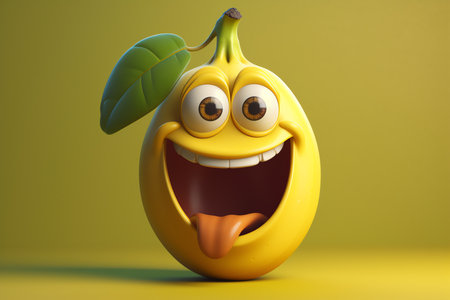 3D model of a smiling banana characterの素材